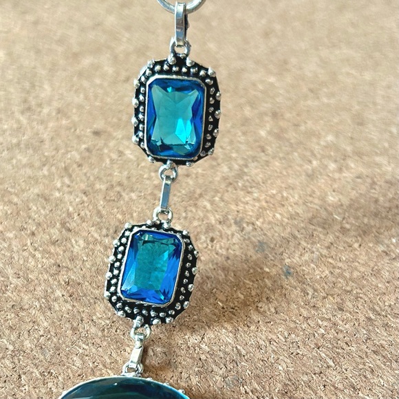 Blue Gilded Age Quartz Bracelet set in 925 Silver - Picture 4 of 6